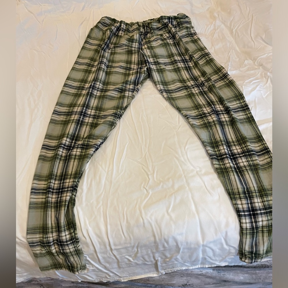 Green plaid plus size leggings